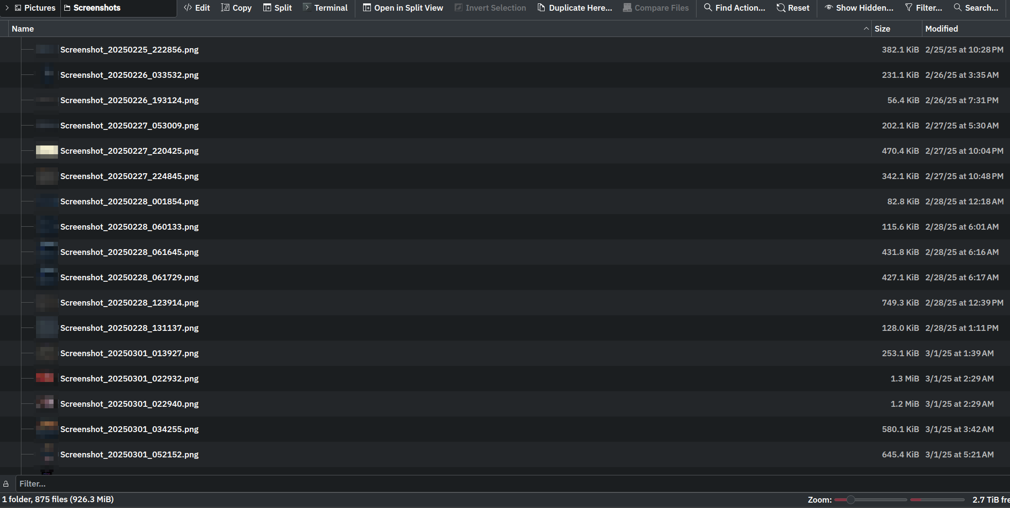 My Screenshots Folder with 875 Screenshots